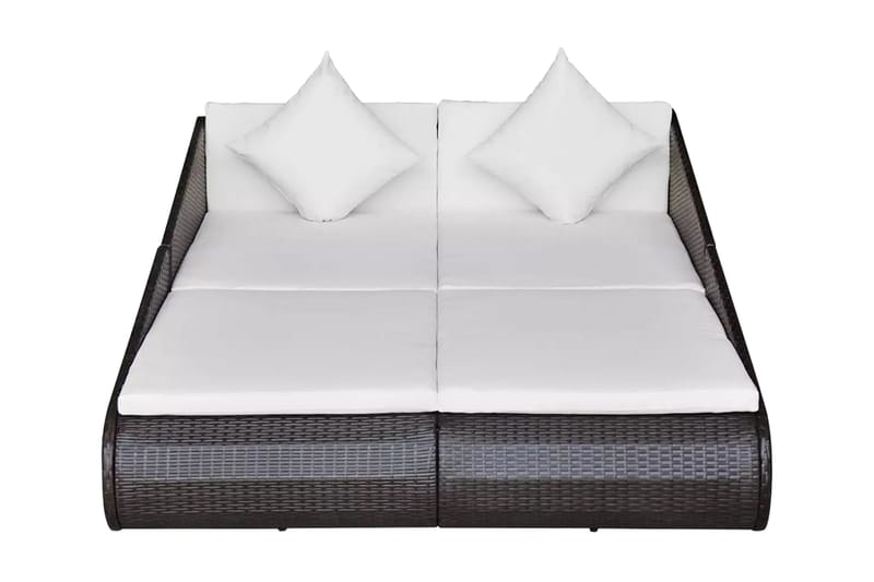 Solsäng 201x139 cm konstrotting brun - Brun - Utemöbler - Utestol & trädgårdsstol - Solsäng & Solvagnar