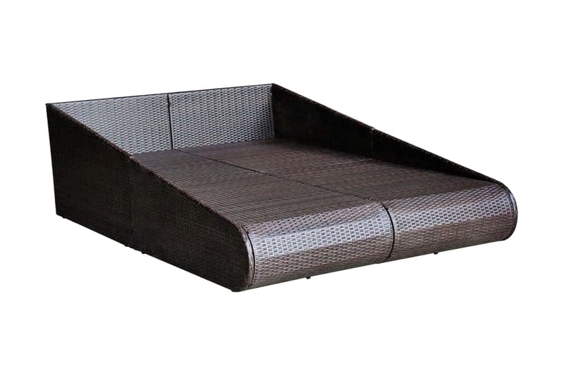 Solsäng 201x139 cm konstrotting brun - Brun - Utemöbler - Utestol & trädgårdsstol - Solsäng & Solvagnar