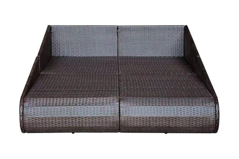 Solsäng 201x139 cm konstrotting brun - Brun - Utemöbler - Utestol & trädgårdsstol - Solsäng & Solvagnar