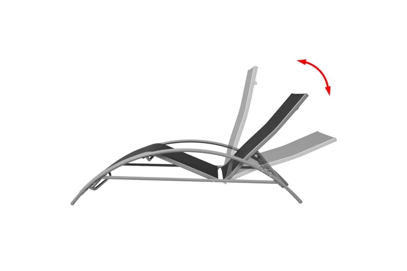 Solsäng aluminium svart - Svart - Utemöbler - Utestol & trädgårdsstol - Solsäng & Solvagnar