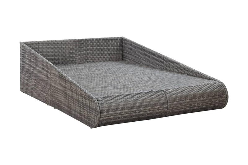 Solsäng grå 200x139 cm konstrotting - Grå - Utemöbler - Utestol & trädgårdsstol - Solsäng & Solvagnar