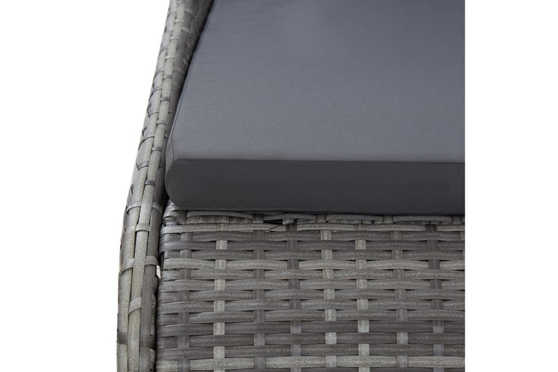 Solsäng grå 200x139 cm konstrotting - Grå - Utemöbler - Utestol & trädgårdsstol - Solsäng & Solvagnar