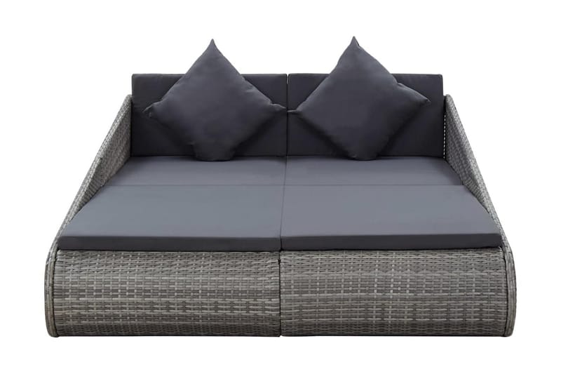Solsäng grå 200x139 cm konstrotting - Grå - Utemöbler - Utestol & trädgårdsstol - Solsäng & Solvagnar