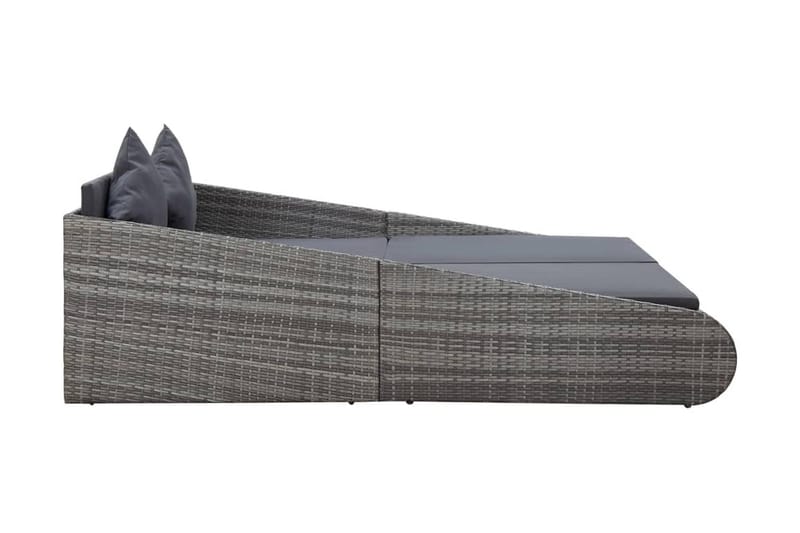 Solsäng grå 200x139 cm konstrotting - Grå - Utemöbler - Utestol & trädgårdsstol - Solsäng & Solvagnar