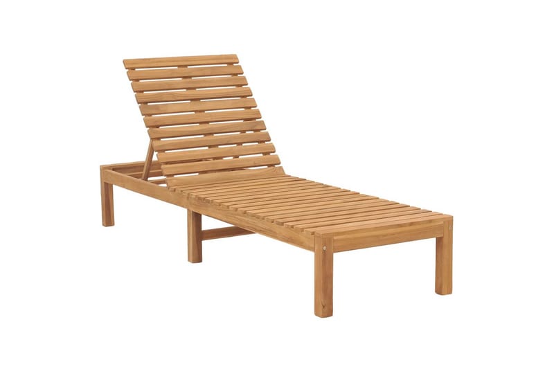Solsäng massiv teak - Brun - Utemöbler - Utestol & trädgårdsstol - Solsäng & Solvagnar