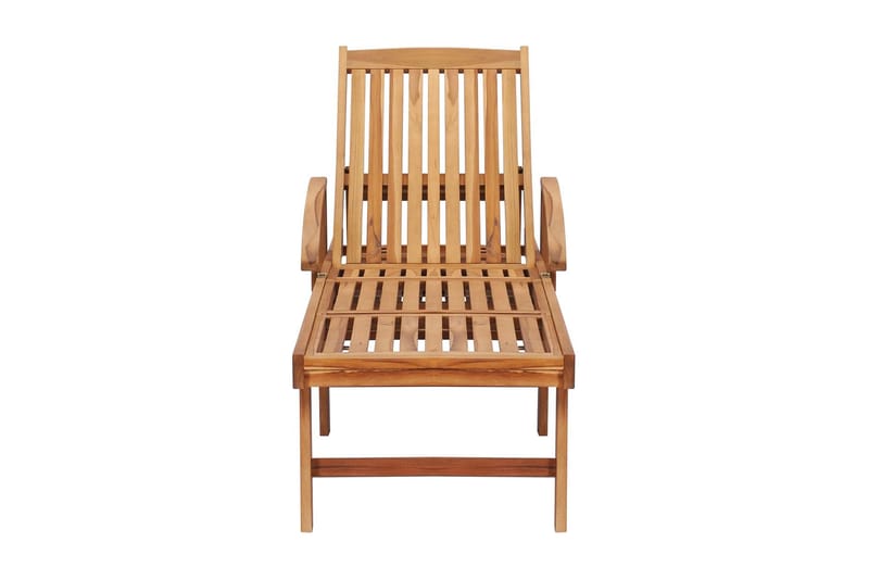 Solsäng med bord massiv teak - Brun - Utemöbler - Utestol & trädgårdsstol - Solsäng & Solvagnar