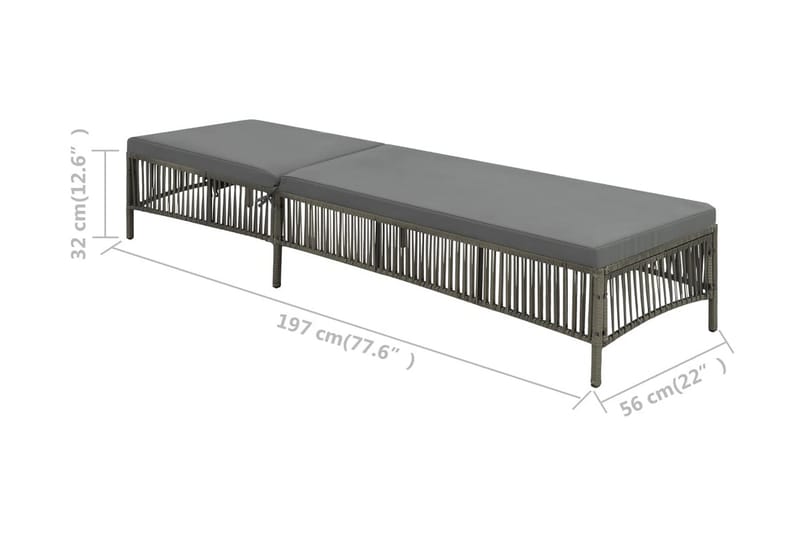 Solsäng med dyna konstrotting grå - Grå - Solsäng & Solvagnar