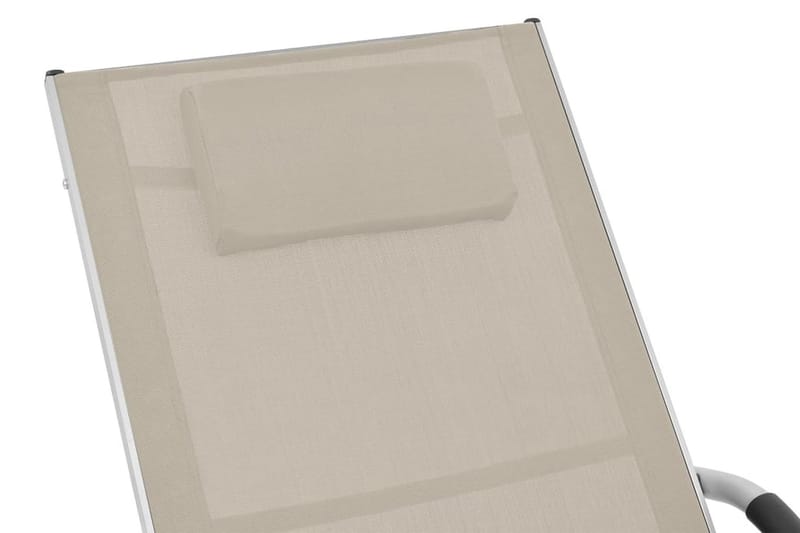 Solsäng med kudde aluminium och textilen gräddvit - Vit - Utemöbler - Utestol & trädgårdsstol - Solsäng & Solvagnar