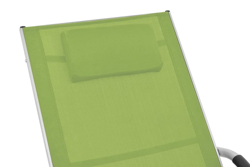 Solsäng med kudde aluminium och textilen grön - Grön - Utemöbler - Utestol & trädgårdsstol - Solsäng & Solvagnar