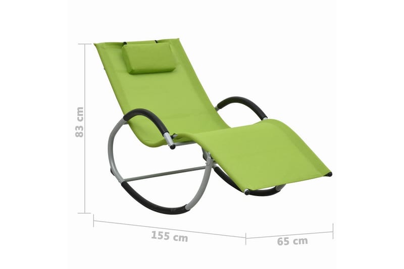 Solsäng med kudde grön textilene - Grön - Utemöbler - Utestol & trädgårdsstol - Solsäng & Solvagnar