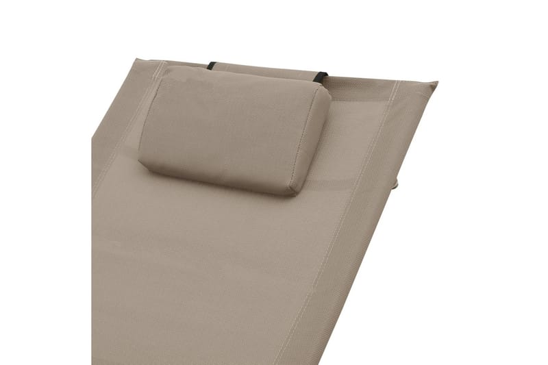 Solsäng med kudde taupe textilene - Grå - Utemöbler - Utestol & trädgårdsstol - Solsäng & Solvagnar