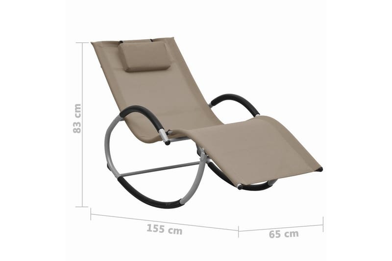 Solsäng med kudde taupe textilene - Grå - Utemöbler - Utestol & trädgårdsstol - Solsäng & Solvagnar