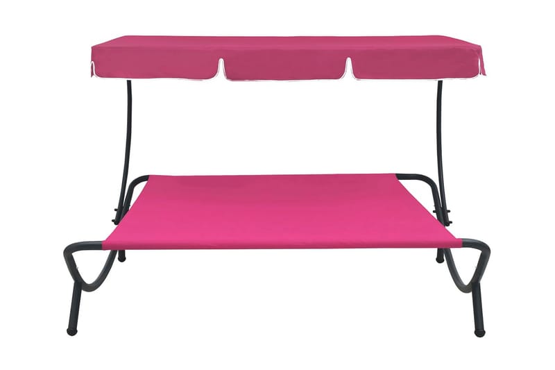 Solsäng med tak rosa - Rosa - Utemöbler - Utestol & trädgårdsstol - Solsäng & Solvagnar