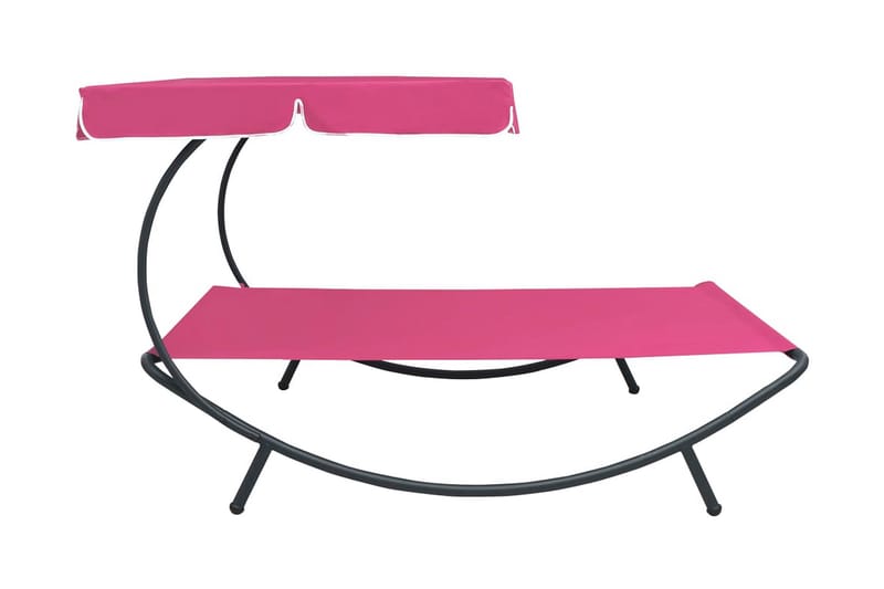 Solsäng med tak rosa - Rosa - Utemöbler - Utestol & trädgårdsstol - Solsäng & Solvagnar
