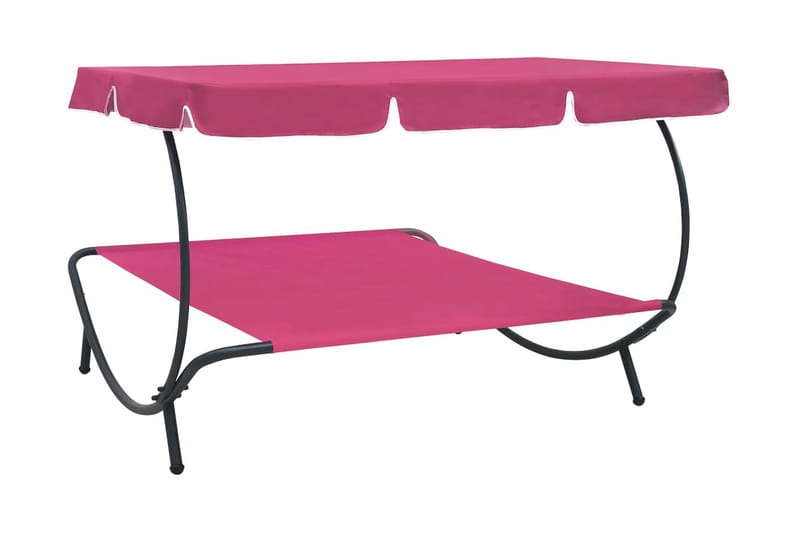 Solsäng med tak rosa - Rosa - Utemöbler - Utestol & trädgårdsstol - Solsäng & Solvagnar