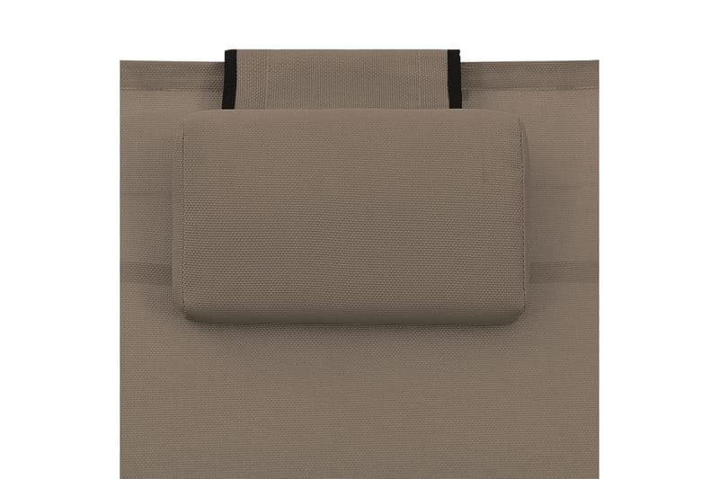 Solsäng textilen och aluminium taupe - Brun - Utemöbler - Utestol & trädgårdsstol - Solsäng & Solvagnar