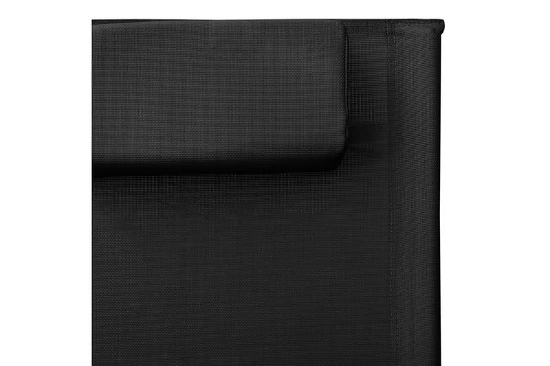 Solsäng textilen svart och grå - Svart - Utemöbler - Utestol & trädgårdsstol - Solsäng & Solvagnar