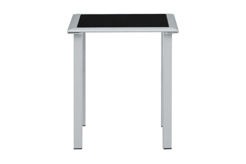 Solsängar 2 st med bord aluminium svart - Svart - Utemöbler - Utestol & trädgårdsstol - Solsäng & Solvagnar