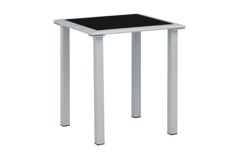 Solsängar 2 st med bord aluminium svart - Svart - Utemöbler - Utestol & trädgårdsstol - Solsäng & Solvagnar