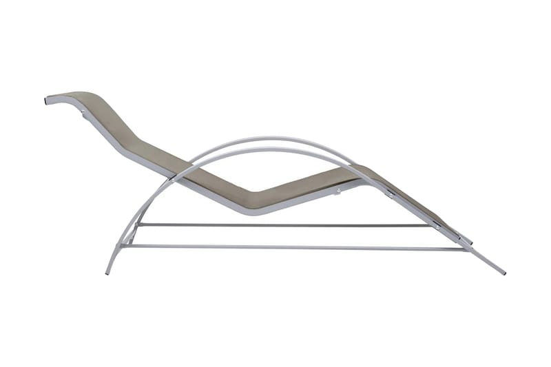 Solsängar 2 st med bord aluminium taupe - Brun - Utemöbler - Utestol & trädgårdsstol - Solsäng & Solvagnar