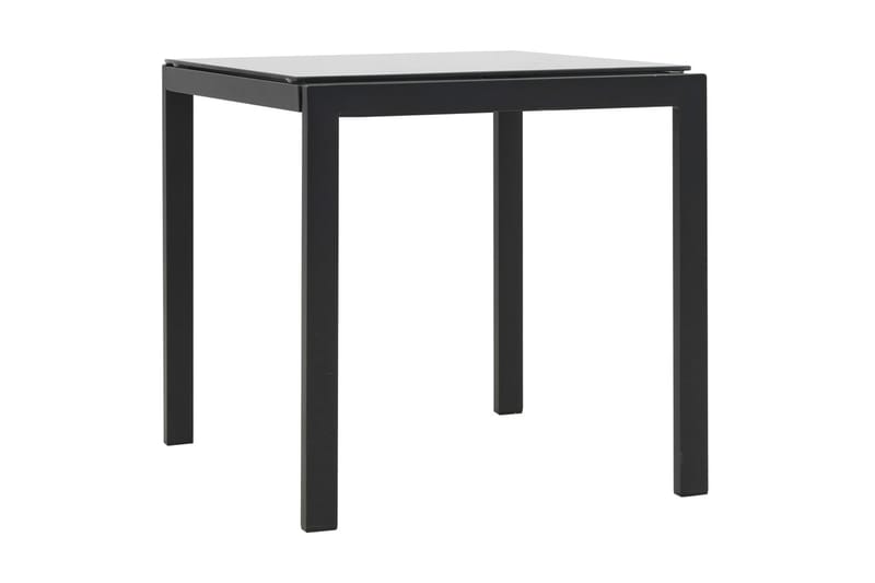 Solsängar 2 st med bord konstrotting och textilene svart - Flerfärgad - Utemöbler - Utestol & trädgårdsstol - Solsäng & Solvagnar