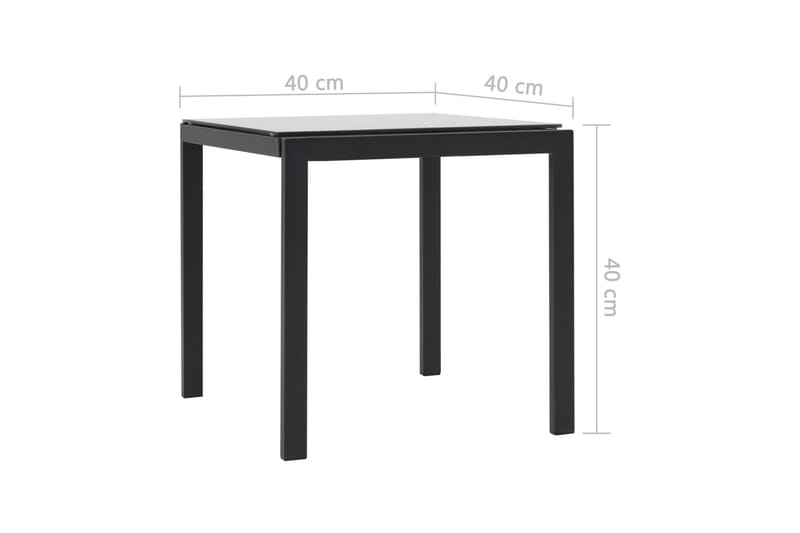 Solsängar 2 st med bord konstrotting och textilene svart - Flerfärgad - Solsäng & Solvagnar