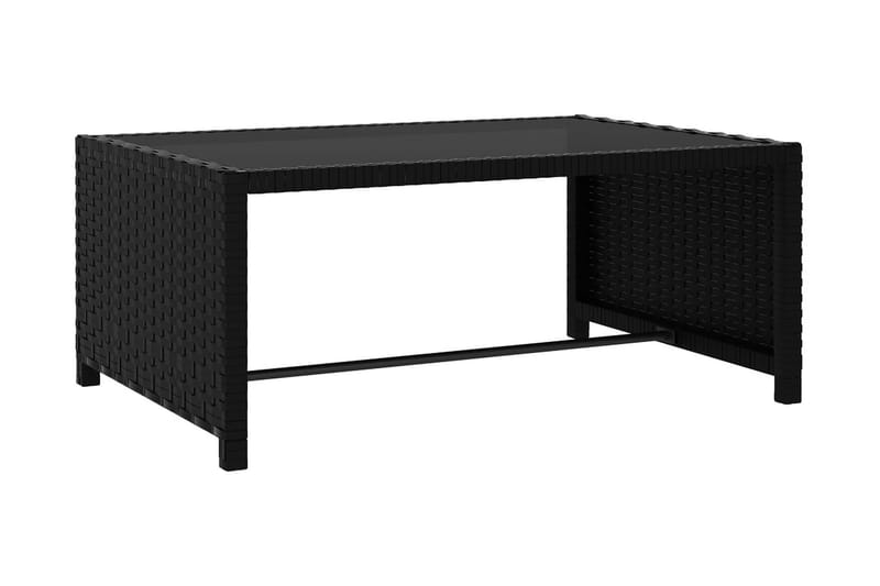 Solsängar 2 st med bord konstrotting svart - Svart - Utemöbler - Utestol & trädgårdsstol - Solsäng & Solvagnar
