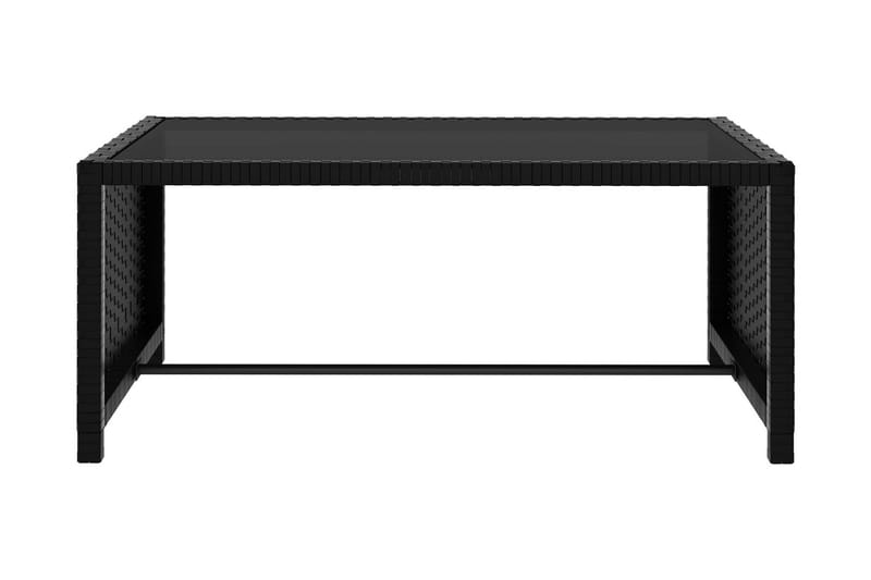 Solsängar 2 st med bord konstrotting svart - Svart - Utemöbler - Utestol & trädgårdsstol - Solsäng & Solvagnar