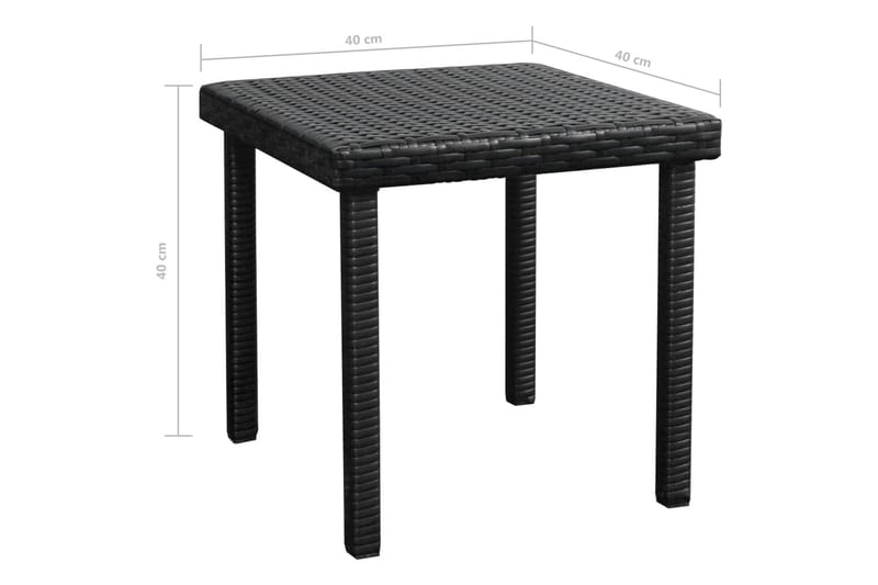 Solsängar 2 st med bord konstrotting svart - Svart - Solsäng & Solvagnar