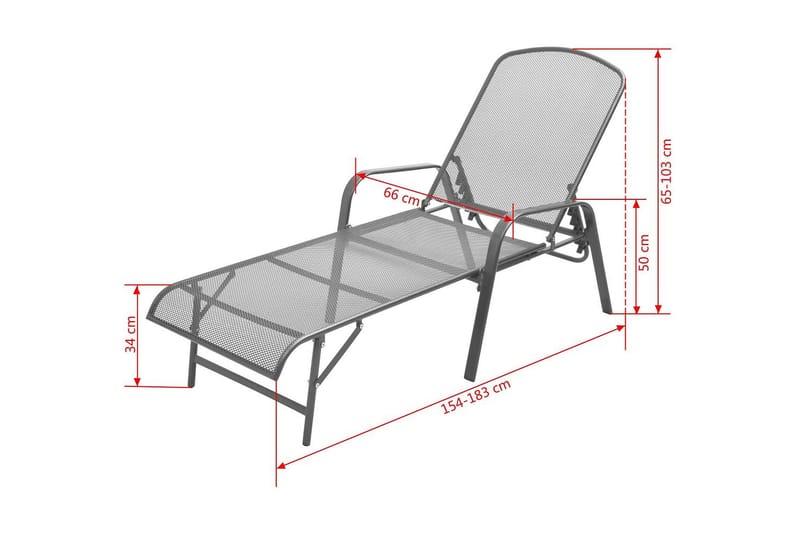 Solsängar 2 st med bord stål antracit - Grå - Utemöbler - Utestol & trädgårdsstol - Solsäng & Solvagnar