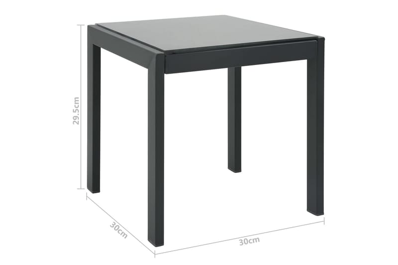 Solsängar 2 st med bord textilene och stål - Grå - Utemöbler - Utestol & trädgårdsstol - Solsäng & Solvagnar