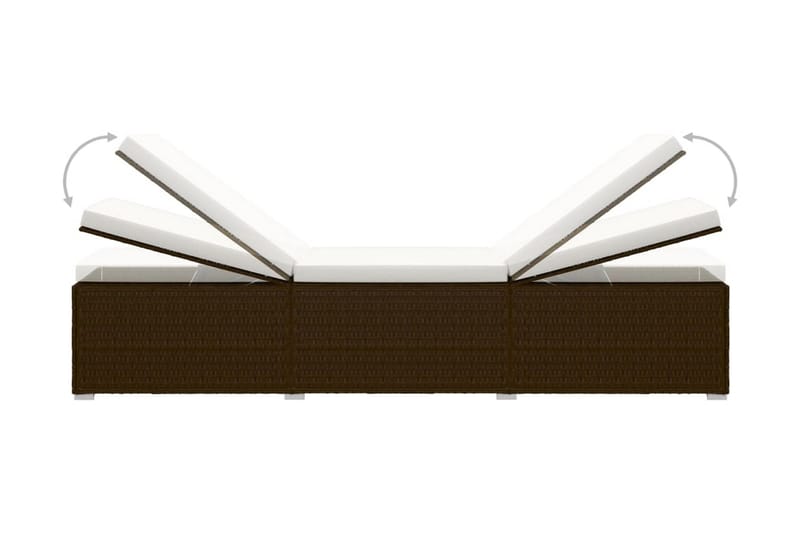 Solsängar och sidobord 3 delar konstrotting brun - Brun - Solsäng & Solvagnar
