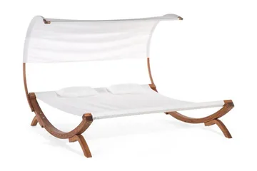 Teramo Solsäng 205|225 cm - Vit - Utemöbler - Utestol & trädgårdsstol - Solsäng & Solvagnar