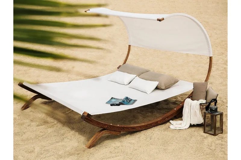 Teramo Solsäng 205|225 cm - Vit - Utemöbler - Utestol & trädgårdsstol - Solsäng & Solvagnar