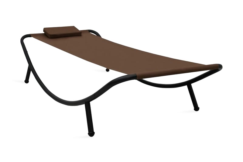 Trädgårdssäng brun 200x90 cm stål - Brun - Utemöbler - Utestol & trädgårdsstol - Solsäng & Solvagnar