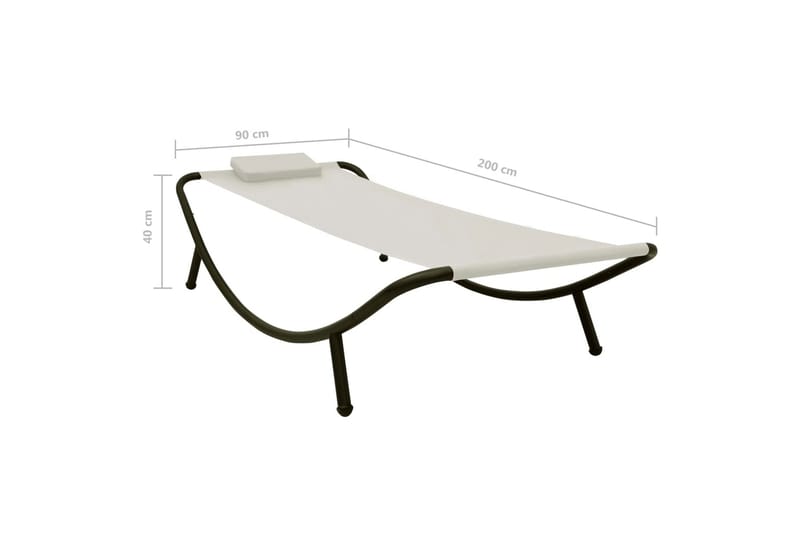 Trädgårdssäng gräddvit 200x90 cm stål - Vit - Utemöbler - Utestol & trädgårdsstol - Solsäng & Solvagnar