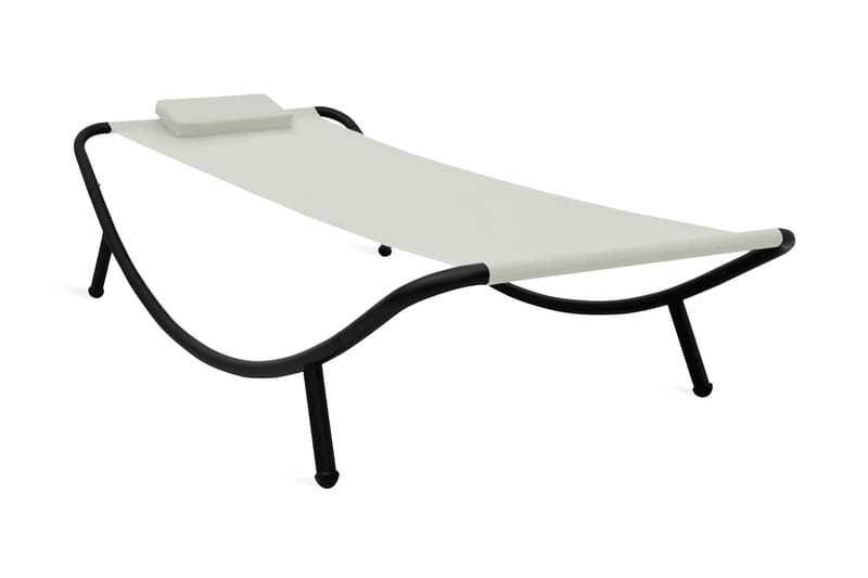 Trädgårdssäng gräddvit 200x90 cm stål - Vit - Utemöbler - Utestol & trädgårdsstol - Solsäng & Solvagnar