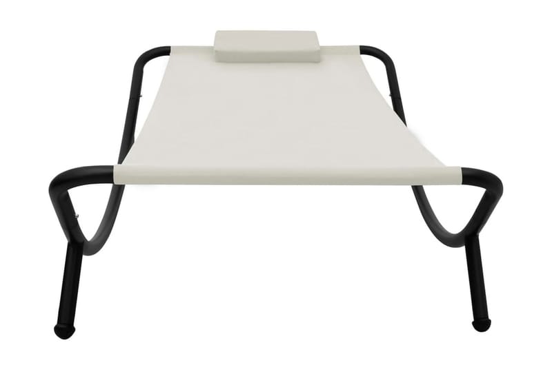 Trädgårdssäng gräddvit 200x90 cm stål - Vit - Utemöbler - Utestol & trädgårdsstol - Solsäng & Solvagnar