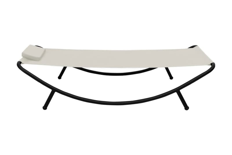 Trädgårdssäng gräddvit 200x90 cm stål - Vit - Utemöbler - Utestol & trädgårdsstol - Solsäng & Solvagnar