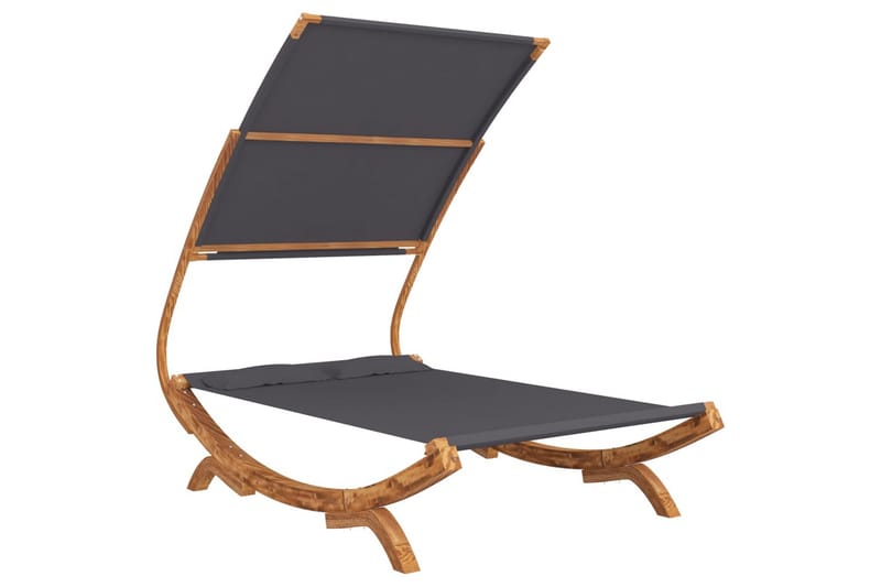Trädgårdssäng med tak 165x198x140 cm massivt böjträ antracit - Antracit - Utemöbler - Utestol & trädgårdsstol - Solsäng & Solvagnar