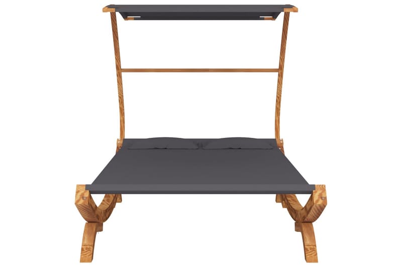 Trädgårdssäng med tak 165x198x140 cm massivt böjträ antracit - Antracit - Utemöbler - Utestol & trädgårdsstol - Solsäng & Solvagnar