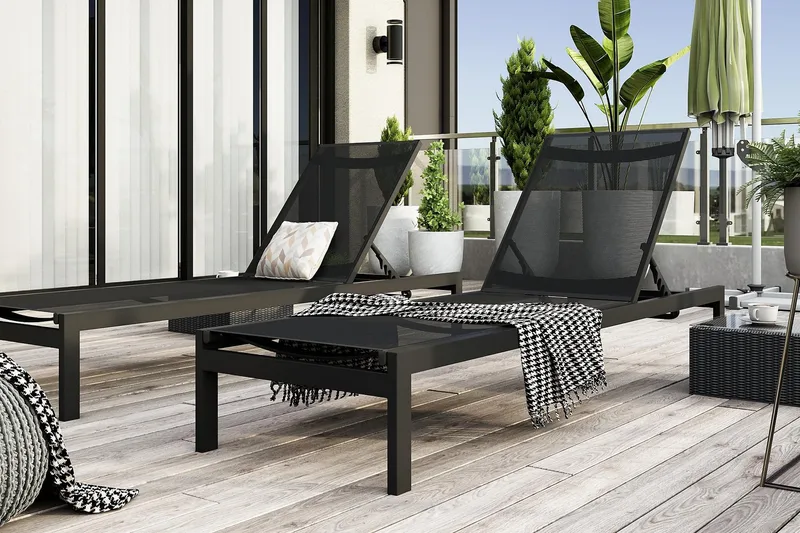 Tunis Solsäng - Svart - Utemöbler - Utestol & trädgårdsstol - Solsäng & Solvagnar