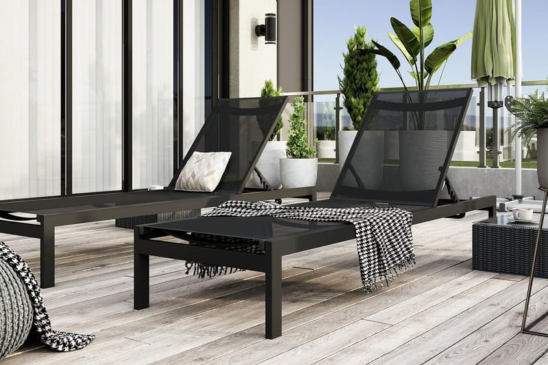 Tunis Solsäng - Svart - Utemöbler - Utestol & trädgårdsstol - Solsäng & Solvagnar