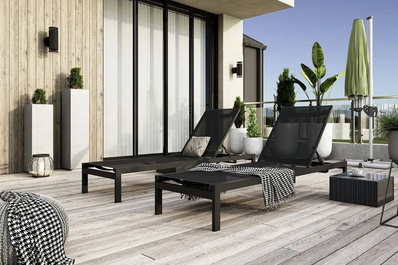 Tunis Solsäng - Svart - Utemöbler - Utestol & trädgårdsstol - Solsäng & Solvagnar