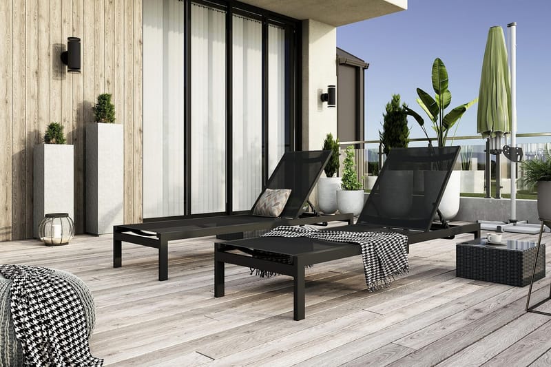 Tunis Solsäng - Svart - Utemöbler - Utestol & trädgårdsstol - Solsäng & Solvagnar