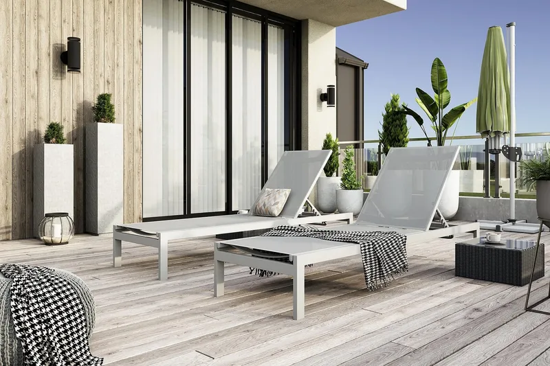 Tunis Solsäng - Vit - Utemöbler - Utestol & trädgårdsstol - Solsäng & Solvagnar