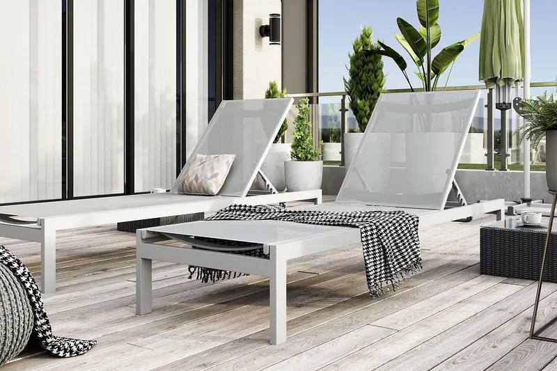 Tunis Solsäng - Vit - Utemöbler - Utestol & trädgårdsstol - Solsäng & Solvagnar