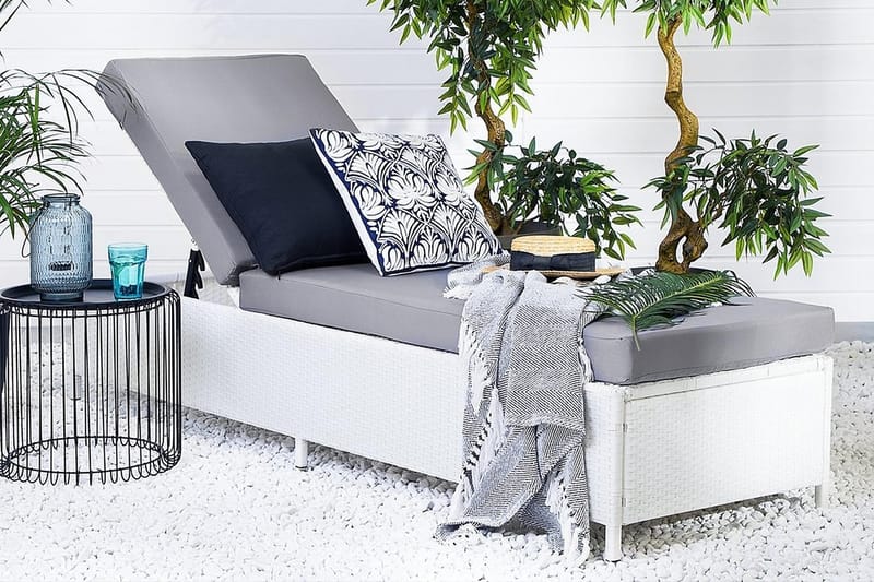 Turin Ii Solsäng 65|201 cm - Vit - Utemöbler - Utestol & trädgårdsstol - Solsäng & Solvagnar