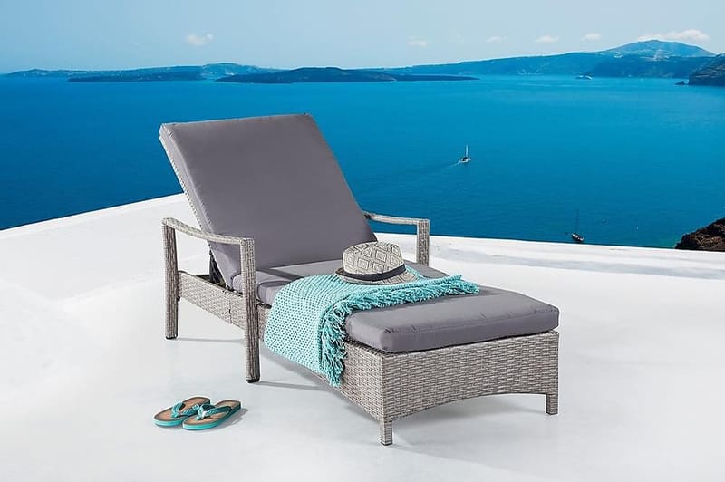 Vasto Solsäng 60,5|192 cm - Grå/brun - Utemöbler - Utestol & trädgårdsstol - Solsäng & Solvagnar