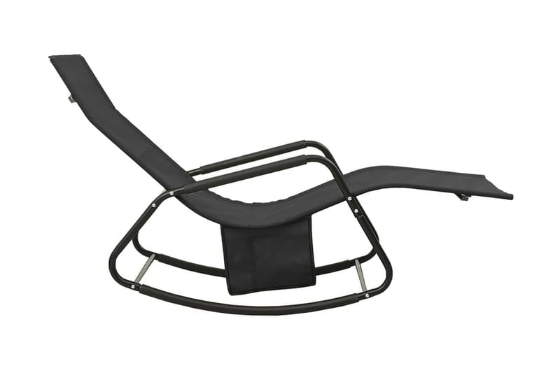 Solsäng stål och textilene svart - Svart - Utemöbler - Utestol & trädgårdsstol - Solsäng & Solvagnar